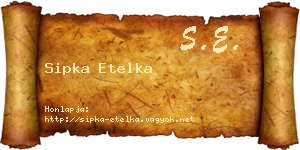 Sipka Etelka névjegykártya